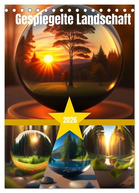 Produktbild: Gespiegelte Landschaft (Tischkalender 2026 DIN A5 hoch), CALVENDO Monatskalender
