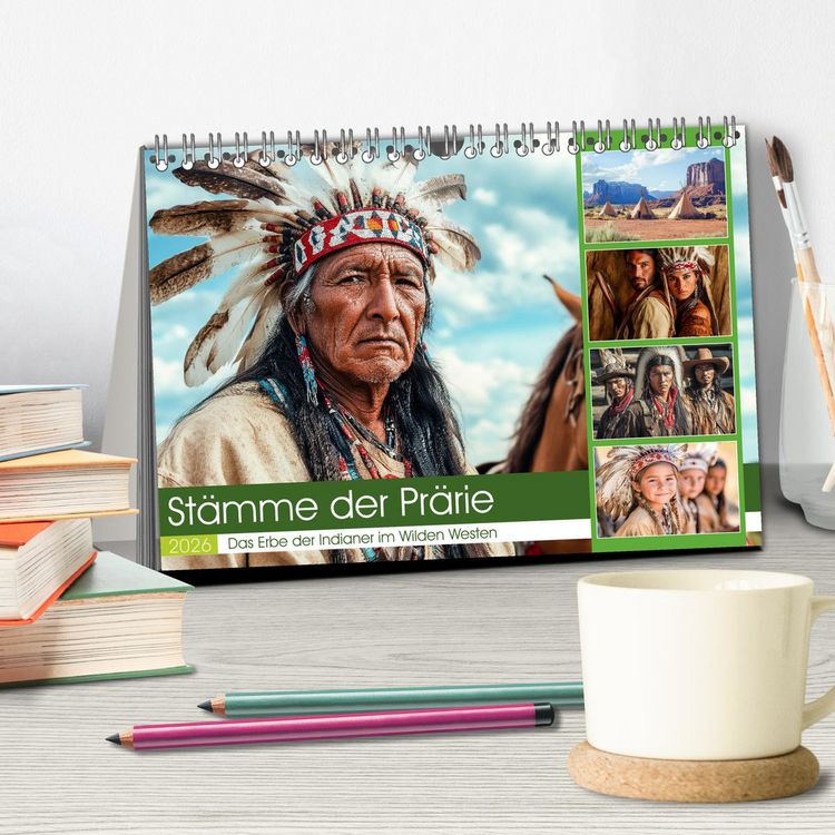 Produktbild: St&auml;mme der Pr&auml;rie (Tischkalender 2026 DIN A5 quer), CALVENDO Monatskalender