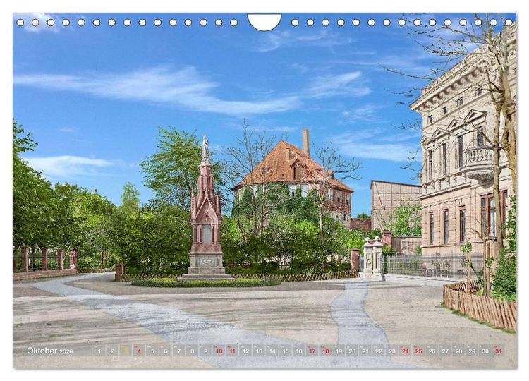 Produktbild: Historisches Aschersleben um 1900 &ndash; Kolorierte Schwarzwei&szlig;fotos (Wandkalender 2026 DIN A4 quer), CALVENDO Monatskalender