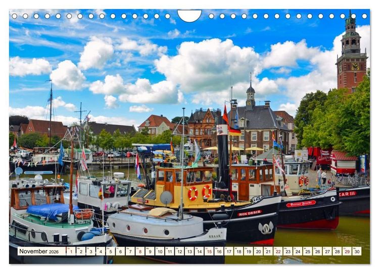 Produktbild: Charmante Stadt - LEER (Wandkalender 2026 DIN A4 quer), CALVENDO Monatskalender