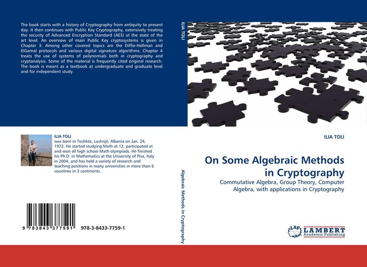 Produktbild: On Some Algebraic Methods in Cryptography