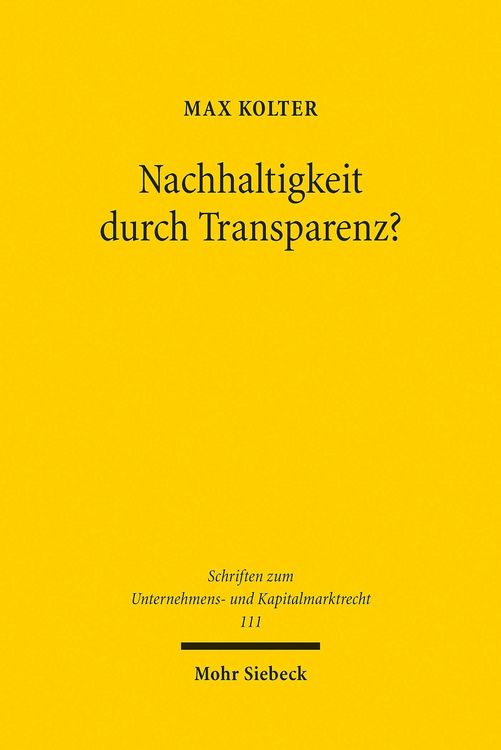 Produktbild: Nachhaltigkeit durch Transparenz?