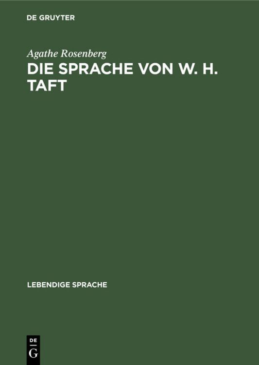Produktbild: Die Sprache von W. H. Taft