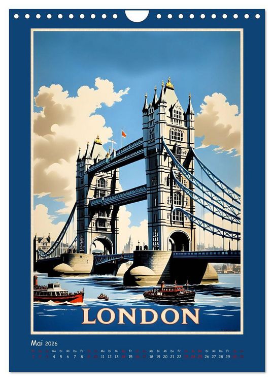 Produktbild: City Travel Poster - nostalgische St&auml;dtereise um die Welt (Wandkalender 2026 DIN A4 hoch), CALVENDO Monatskalender