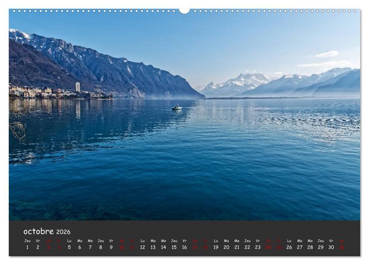 Produktbild: Au fil de l'eau... LAC LEMAN (Calendrier mural 2026 DIN A2 vertical) calendrier de bureau