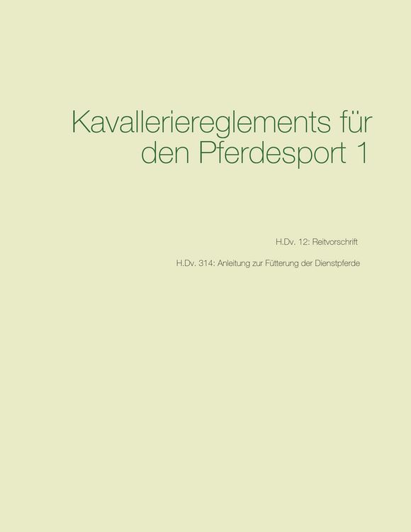 Produktbild: Kavalleriereglements f&uuml;r den Pferdesport 1