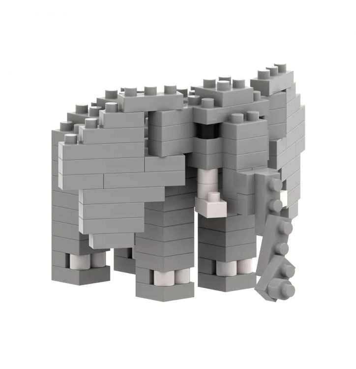 Produktbild: BRIXIES 200289 - Elefant, 3D Konstruktionsbausatz aus Ministeinen, 111 Teile