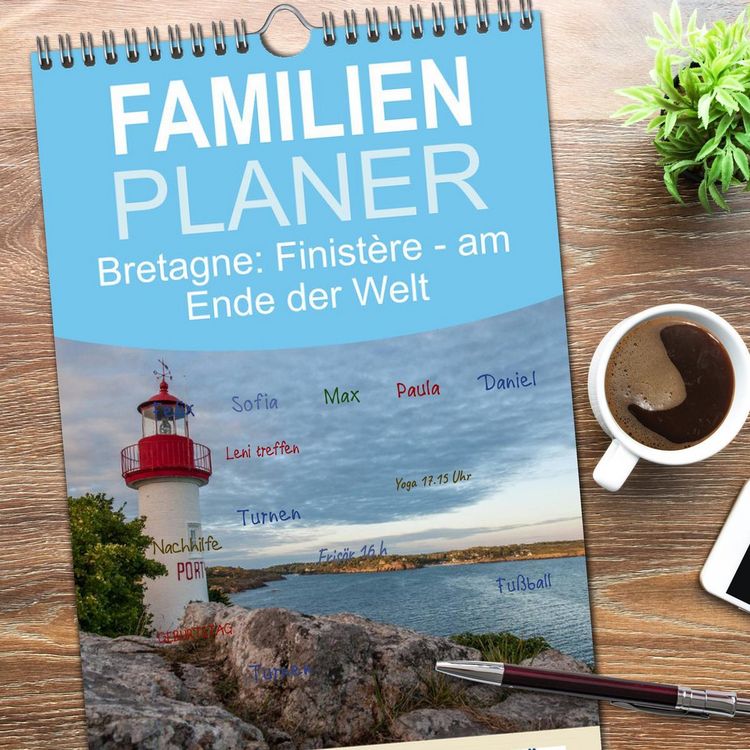 Produktbild: Familienplaner 2026 - Bretagne: Finist&egrave;re - am Ende der Welt mit 5 Spalten (Wandkalender, 21 x 45 cm) CALVENDO