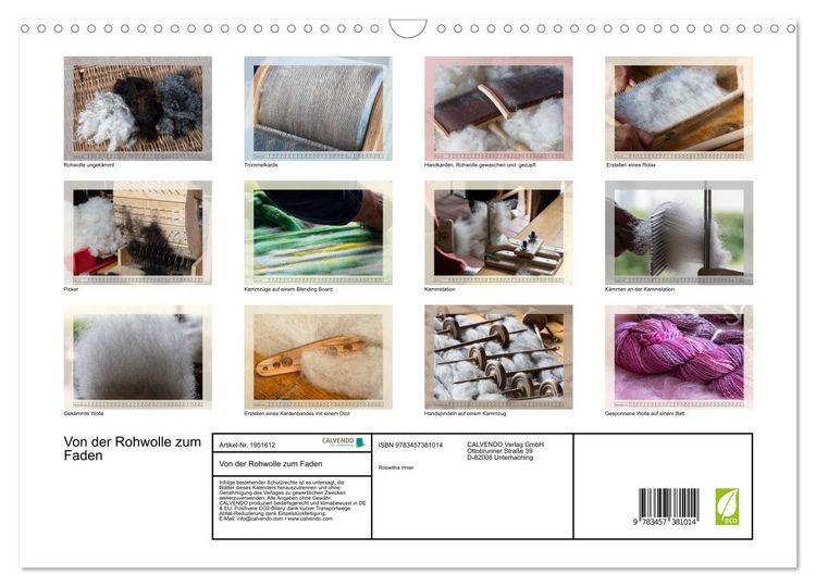 Produktbild: Von der Rohwolle zum Faden (Wandkalender 2026 DIN A3 quer), CALVENDO Monatskalender
