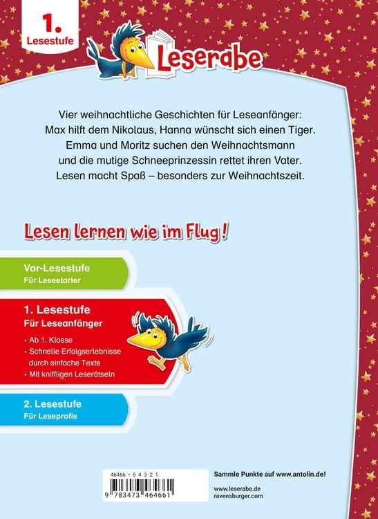 Produktbild: Leserabe Sonderausgaben - Die sch&ouml;nsten Erstlesegeschichten Weihnachten