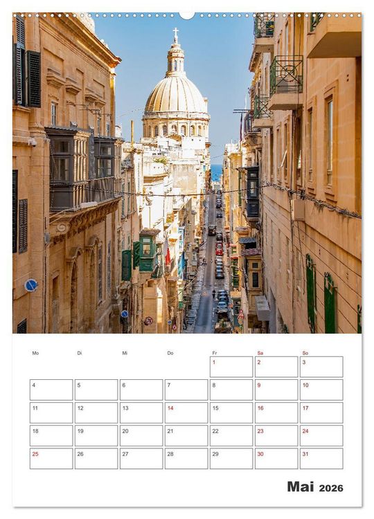 Produktbild: Valletta - K&uuml;stenstadt mit Charme (Wandkalender 2026 DIN A2 hoch), CALVENDO Monatskalender