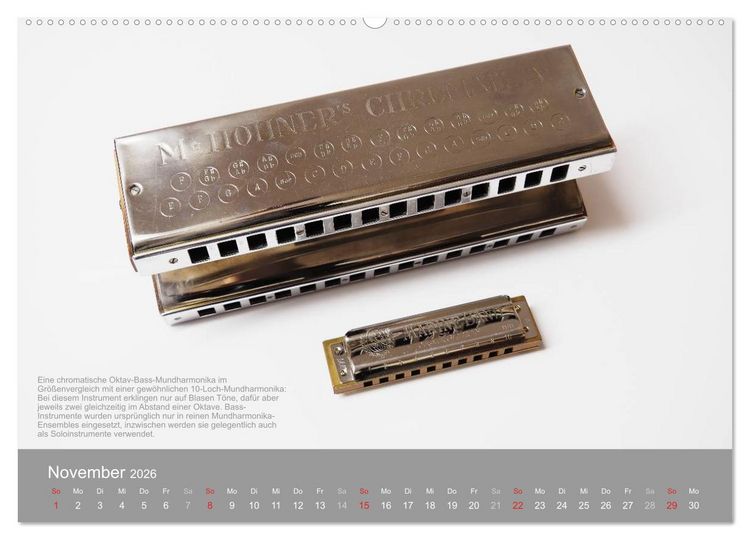 Produktbild: Mundharmonikas im Blickpunkt (Wandkalender 2026 DIN A2 quer), CALVENDO Monatskalender