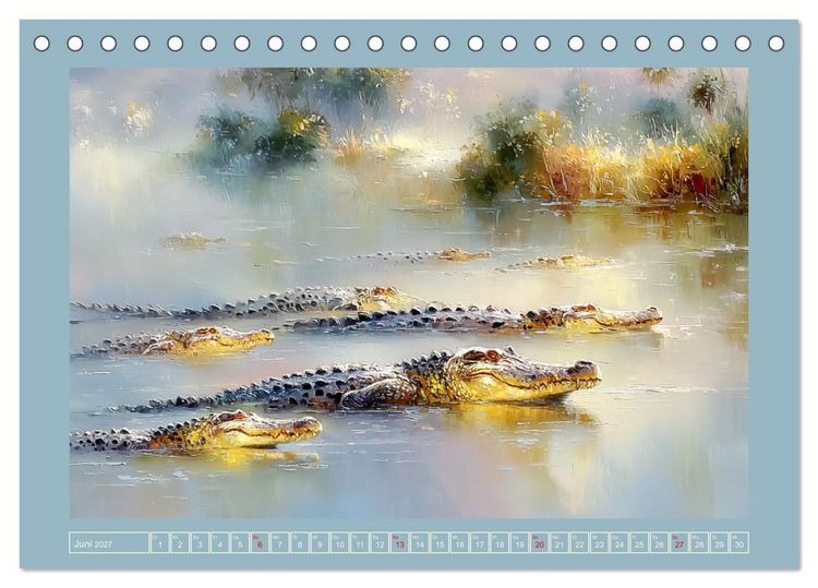 Produktbild: Krokodile. Stille Kraft irgendwo am Wasser (Tischkalender 2027 DIN A5 quer), CALVENDO Monatskalender