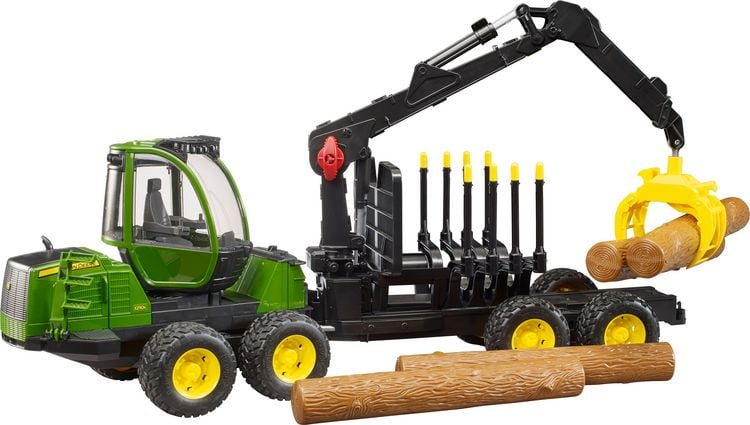 Produktbild: Bruder - John Deere 1210E - R&uuml;ckzug mit 4 Baumst&auml;mmen und Holzgreifer