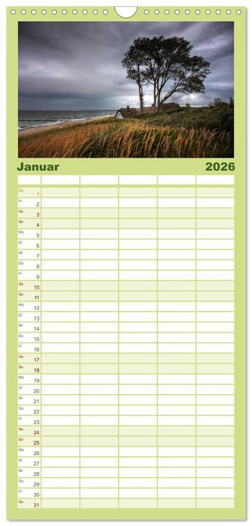 Produktbild: Familienplaner 2026 - Ostsee Sehnsucht mit 5 Spalten (Wandkalender, 21 x 45 cm) CALVENDO