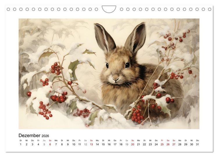 Produktbild: Hasenliebe (Wandkalender 2026 DIN A4 quer), CALVENDO Monatskalender