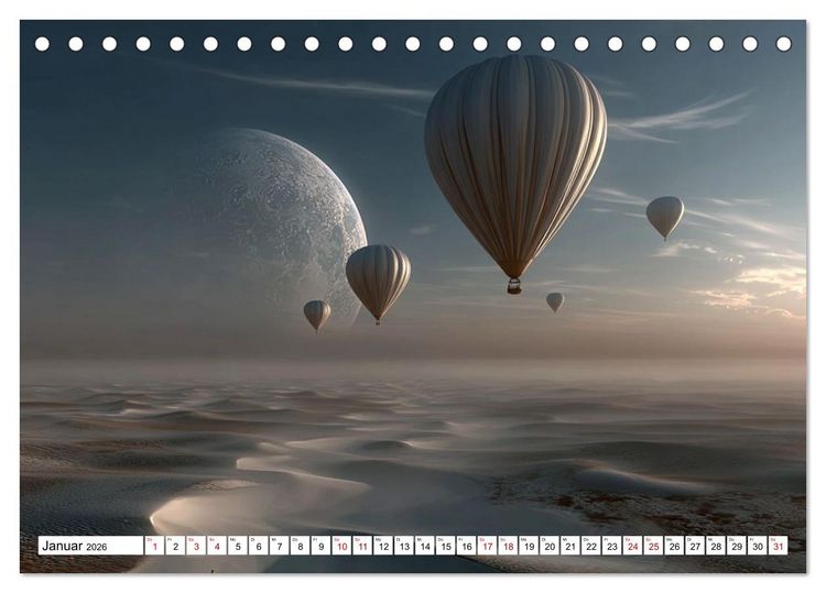Produktbild: Himmelsmagie in Ballonfarben (Tischkalender 2026 DIN A5 quer), CALVENDO Monatskalender