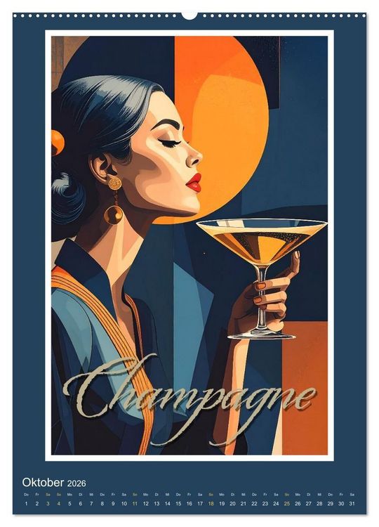 Produktbild: Art-D&eacute;co Vintage-Poster (hochwertiger Premium Wandkalender 2026 DIN A2 hoch), Kunstdruck in Hochglanz