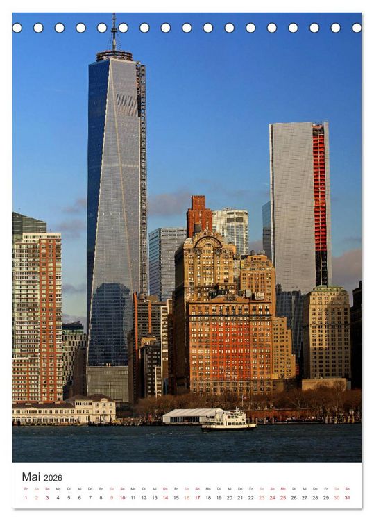 Produktbild: New York - sehenswertes Manhattan bei Tag und Nacht (Tischkalender 2026 DIN A5 hoch), CALVENDO Monatskalender