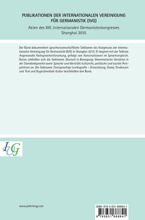 Produktbild: Akten des XIII. Internationalen Germanistenkongresses Shanghai 2015 &ndash; Germanistik zwischen Tradition und Innovation