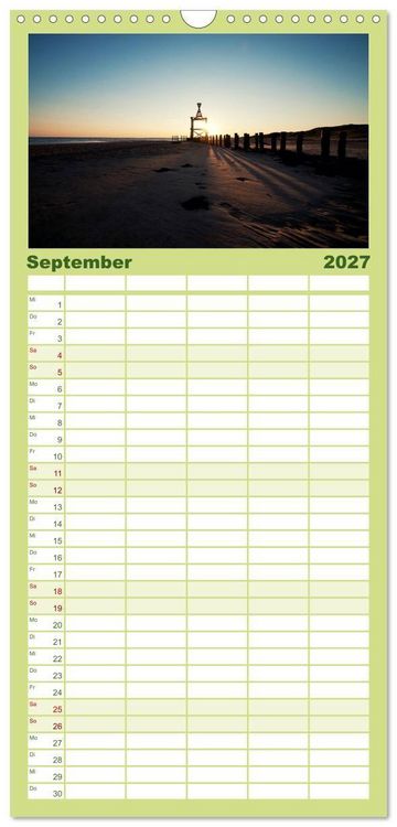 Produktbild: Familienplaner 2027 - Wangerooge &ndash; Eine Perle in der Nordsee. mit 5 Spalten (Wandkalender, 21 x 45 cm) CALVENDO