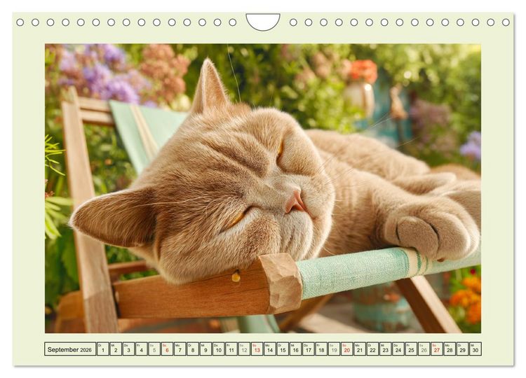 Produktbild: British Shorthair. Sanfte W&uuml;rde und Katzengl&uuml;ck im Gr&uuml;nen (Wandkalender 2026 DIN A4 quer), CALVENDO Monatskalender