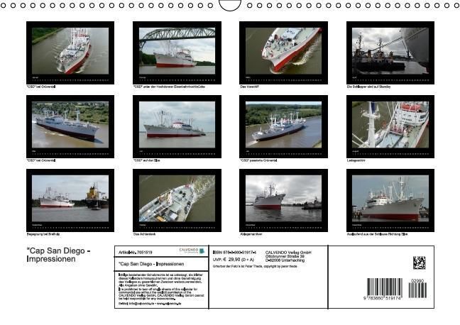 Produktbild: "Cap San Diego" - Impressionen (Wandkalender immerw&auml;hrend DIN A3 quer)