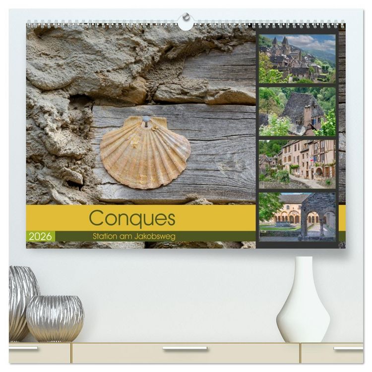 Produktbild: Conques ist eine wichtige Station am franz&ouml;sischen Jakobsweg (hochwertiger Premium Wandkalender 2026 DIN A2 quer), Kunstdruck in Hochglanz