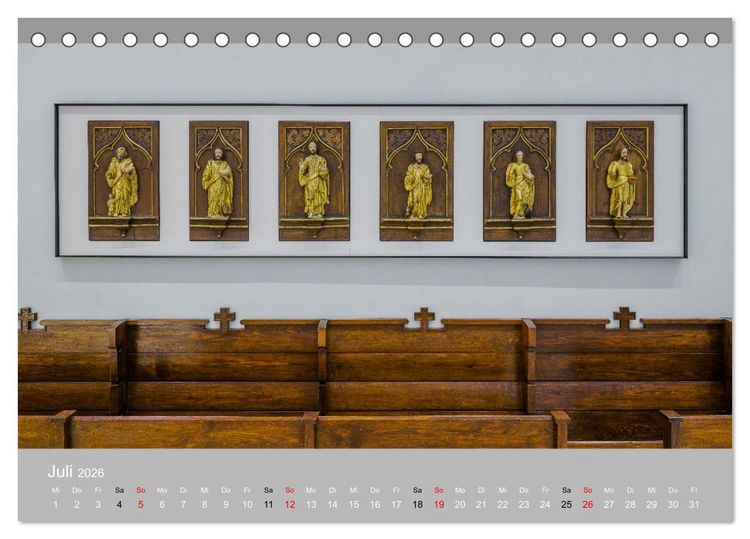 Produktbild: Backnang - Panoramablicke in die Stiftskirche (Tischkalender 2026 DIN A5 quer), CALVENDO Monatskalender