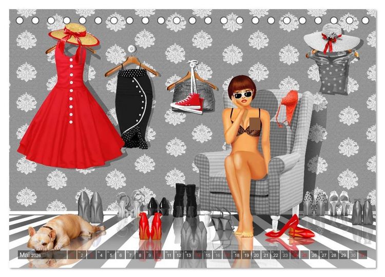 Produktbild: Rot wie die Liebe by Mausopardia (Tischkalender 2026 DIN A5 quer), CALVENDO Monatskalender