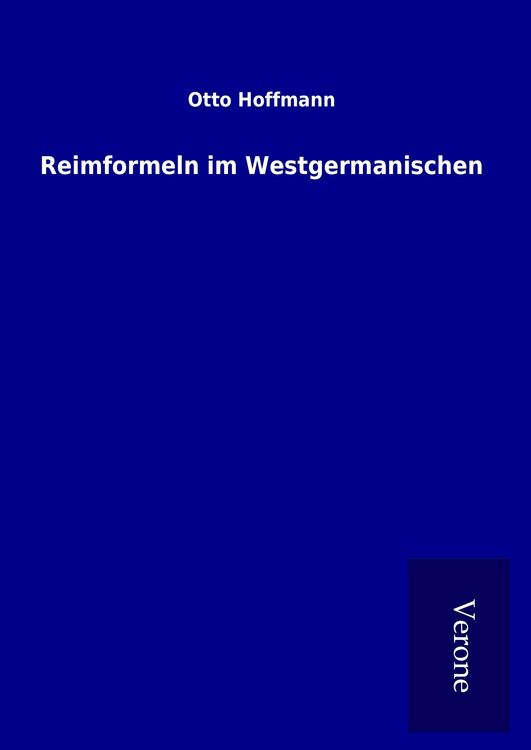 Produktbild: Reimformeln im Westgermanischen