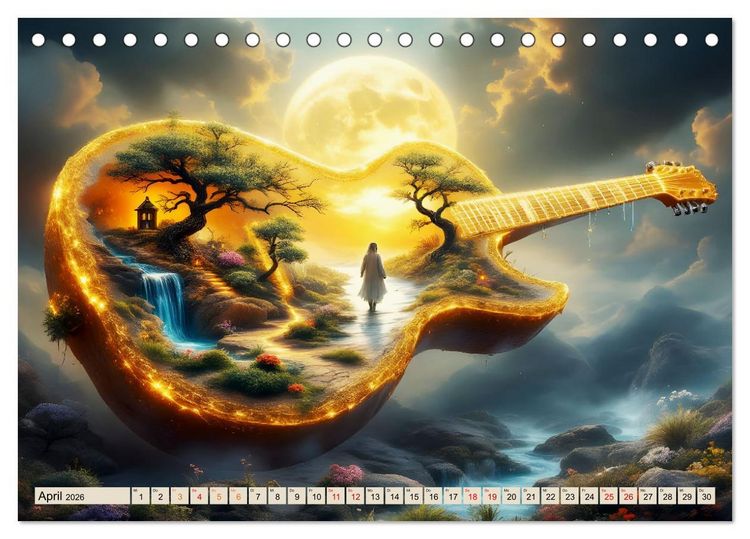 Produktbild: Gitarrenhorizonte (Tischkalender 2026 DIN A5 quer), CALVENDO Monatskalender