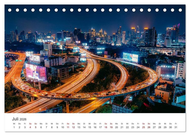 Produktbild: Bangkok - Die spektakul&auml;re Hauptstadt von Thailand. (Tischkalender 2026 DIN A5 quer), CALVENDO Monatskalender