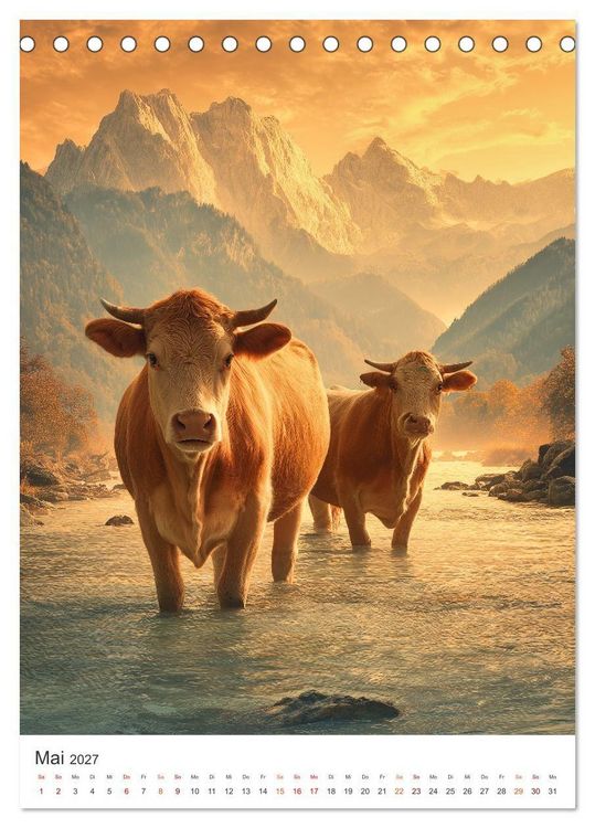 Produktbild: Die Liebe zur Kuh (Tischkalender 2027 DIN A5 hoch), CALVENDO Monatskalender