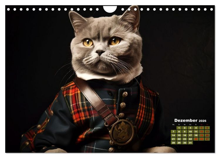Produktbild: Schottische Katzenhelden (Wandkalender 2026 DIN A4 quer), CALVENDO Monatskalender