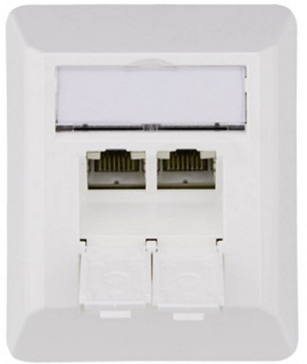 Produktbild: Teleg&auml;rtner Netzwerkdose Aufputz CAT 6a 2 Port Alpinwei&szlig;