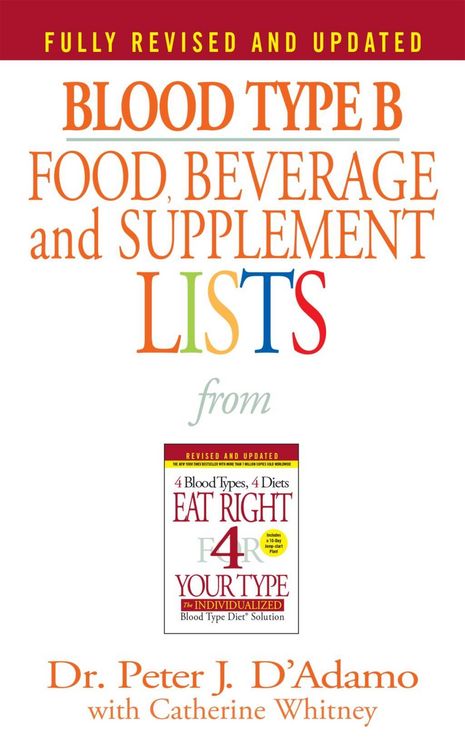 Produktbild: Blood Type B Food, Beverage and Supplement Lists