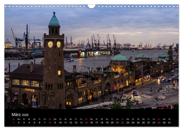 Produktbild: Hamburg - N&auml;chtliche Impressionen (Wandkalender 2026 DIN A3 quer), CALVENDO Monatskalender