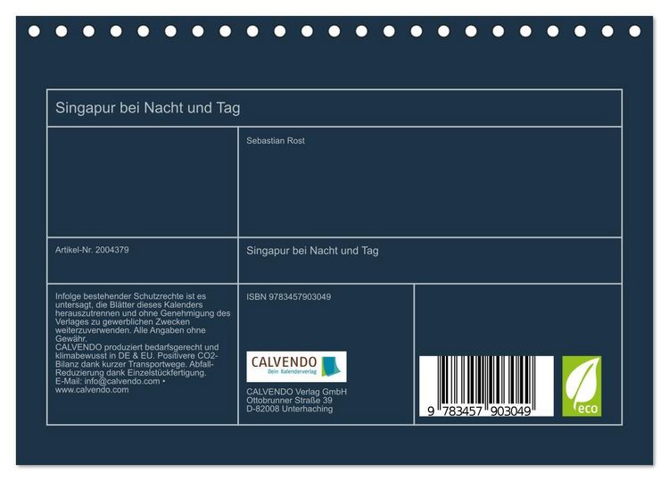 Produktbild: Singapur bei Nacht und Tag (Tischkalender 2026 DIN A5 quer), CALVENDO Monatskalender