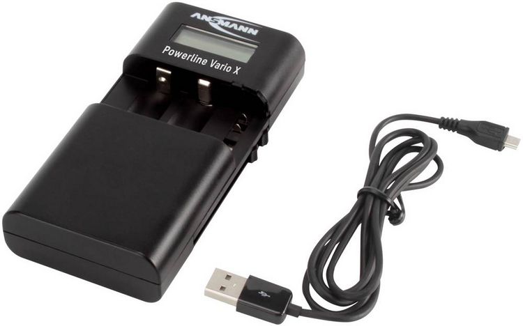 Produktbild: Ansmann Powerline Vario X 1001-0085 Kamera-Ladeger&auml;t Passender Akku LiIon, LiPo, NiMH
