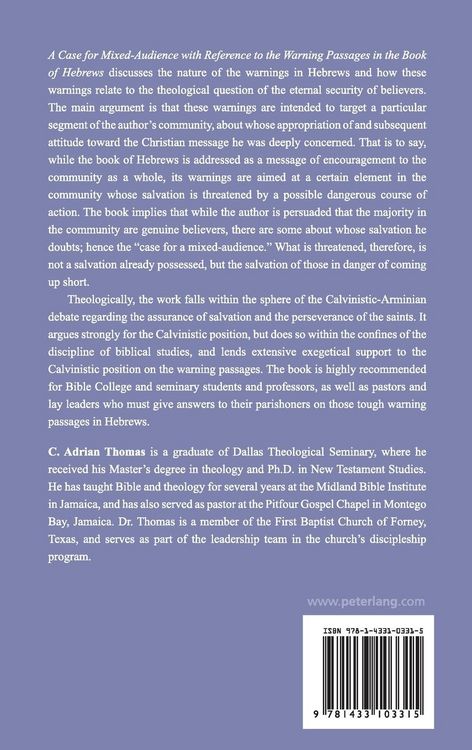 Produktbild: A Case For Mixed-Audience with Reference to the Warning Passages in the Book of Hebrews