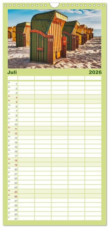 Produktbild: Familienplaner 2026 - Entdeckungen auf der Insel R&uuml;gen mit 5 Spalten (Wandkalender, 21 x 45 cm) CALVENDO