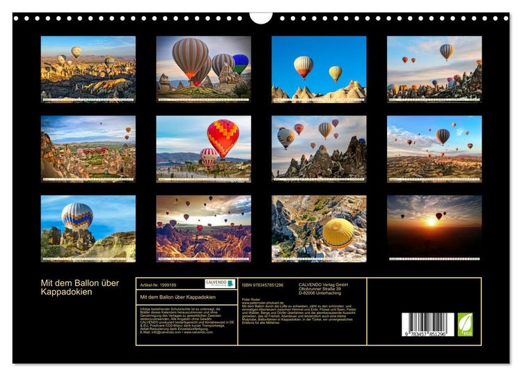 Produktbild: Mit dem Ballon &uuml;ber Kappadokien (Wandkalender 2026 DIN A3 quer), CALVENDO Monatskalender