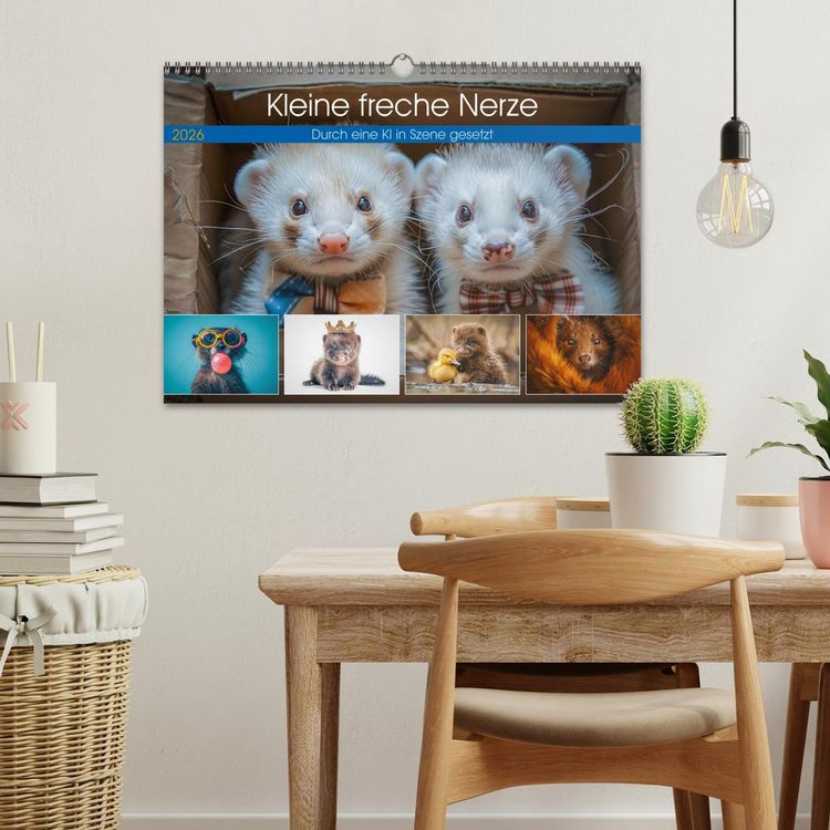 Produktbild: Kleine freche Nerze (Wandkalender 2026 DIN A3 quer), CALVENDO Monatskalender