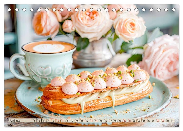 Produktbild: Cappuccino, Latte und mehr - Der gro&szlig;e Kaffeekalender (Tischkalender 2026 DIN A5 quer), CALVENDO Monatskalender