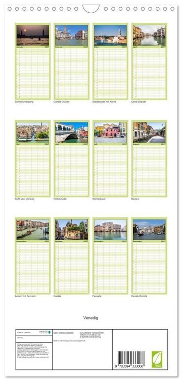 Produktbild: Familienplaner 2027 - Venedig mit 5 Spalten (Wandkalender, 21 x 45 cm) CALVENDO
