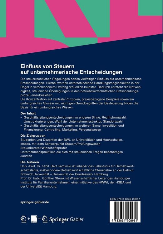 Produktbild: Einfluss von Steuern auf unternehmerische Entscheidungen