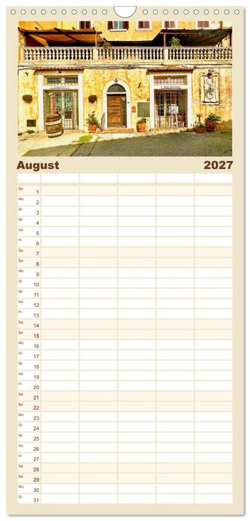 Produktbild: Familienplaner 2027 - Toskana - Etruskische K&uuml;ste mit 5 Spalten (Wandkalender, 21 x 45 cm) CALVENDO