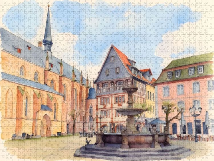 Produktbild: CALVENDO Puzzle Marktplatz in Neustadt an der Weinstra&szlig;e | 1000 Teile Lege-Gr&ouml;&szlig;e 64x48cm Foto-Puzzle f&uuml;r gl&uuml;ckliche Stunden
