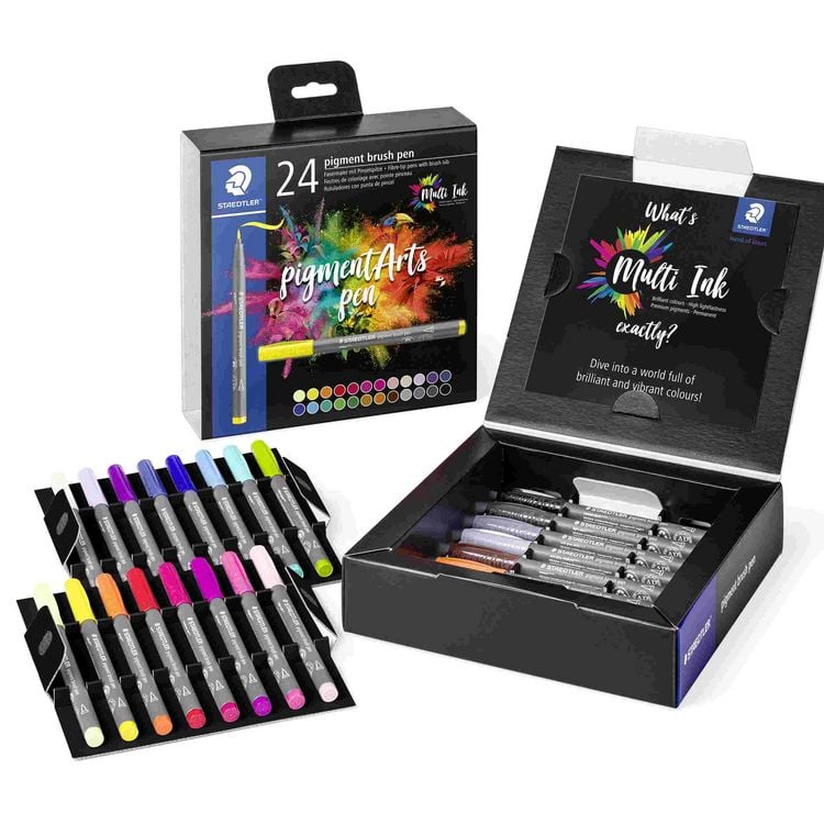 Produktbild: STAEDTLER Schreib- und Zeichbedarf pigment brush 371 Fasermaler mit Pinselspitze, 24er Set